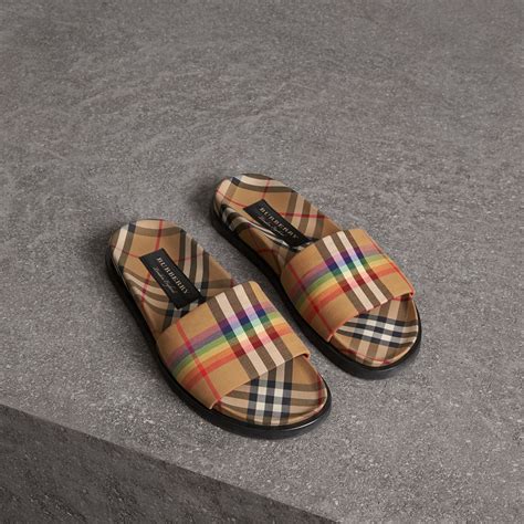 burberry slide|Burberry check slides for women.